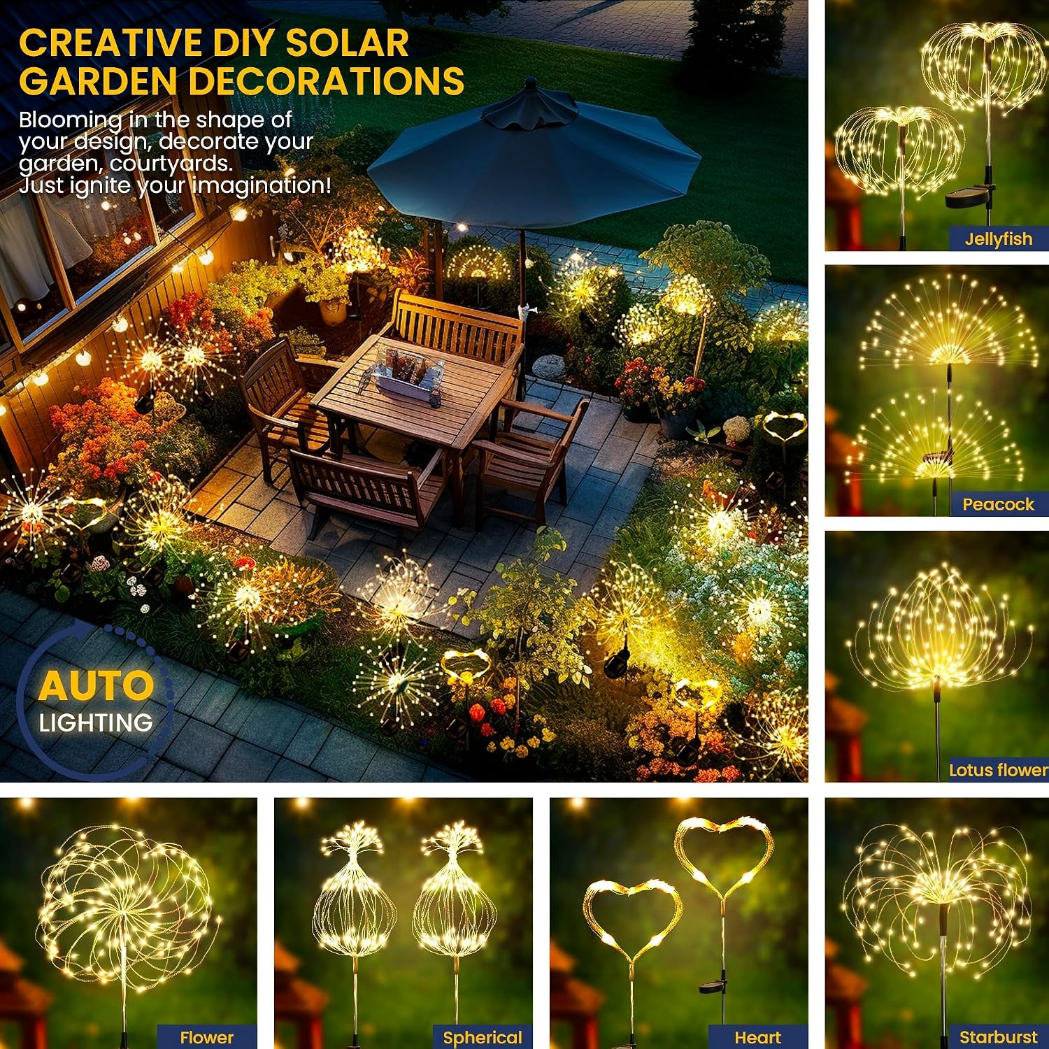 GIGALUMI Solar Firework Garden Lights 2 Pack: image 3