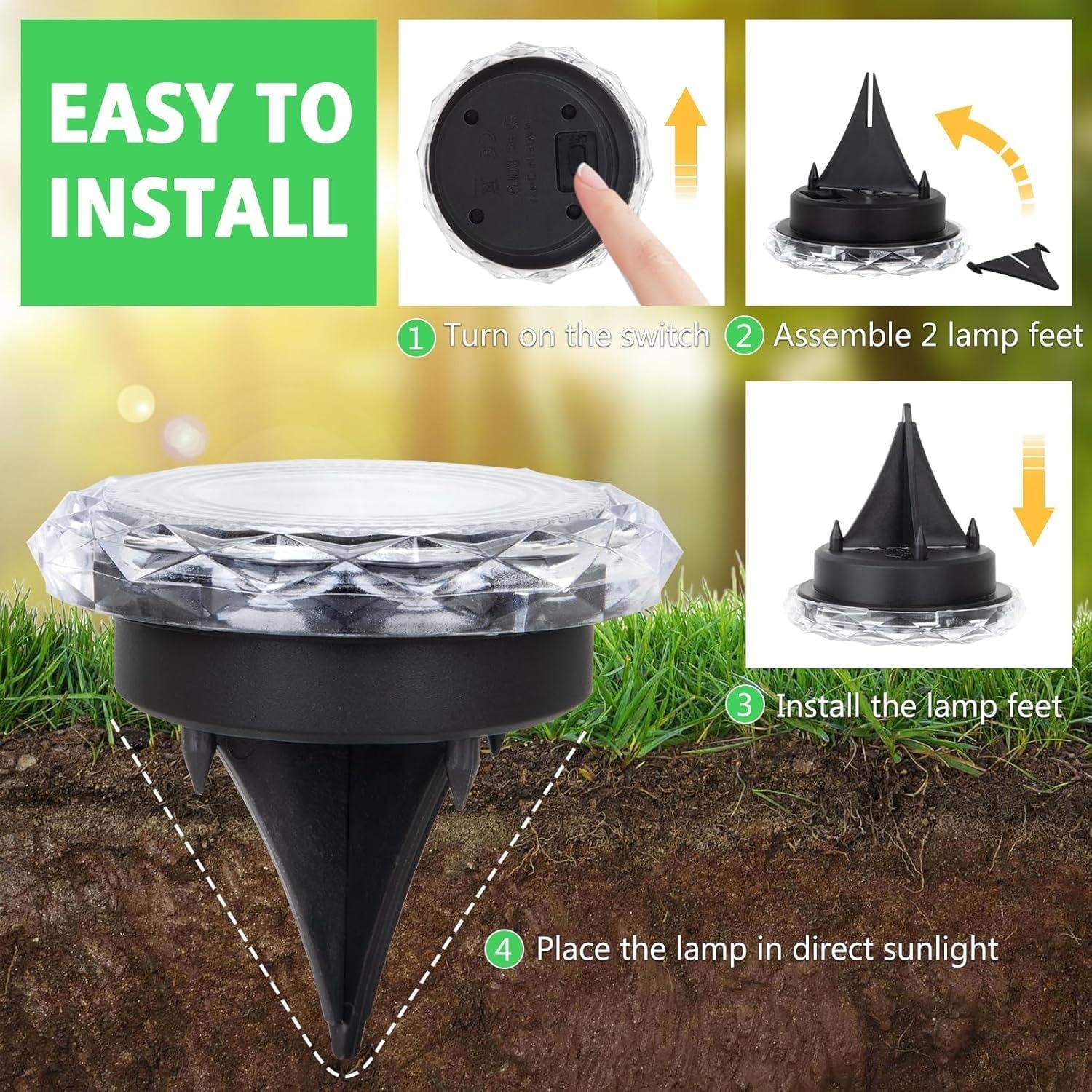 Solar In-Ground Garden Light Set (8 Pack): image 5