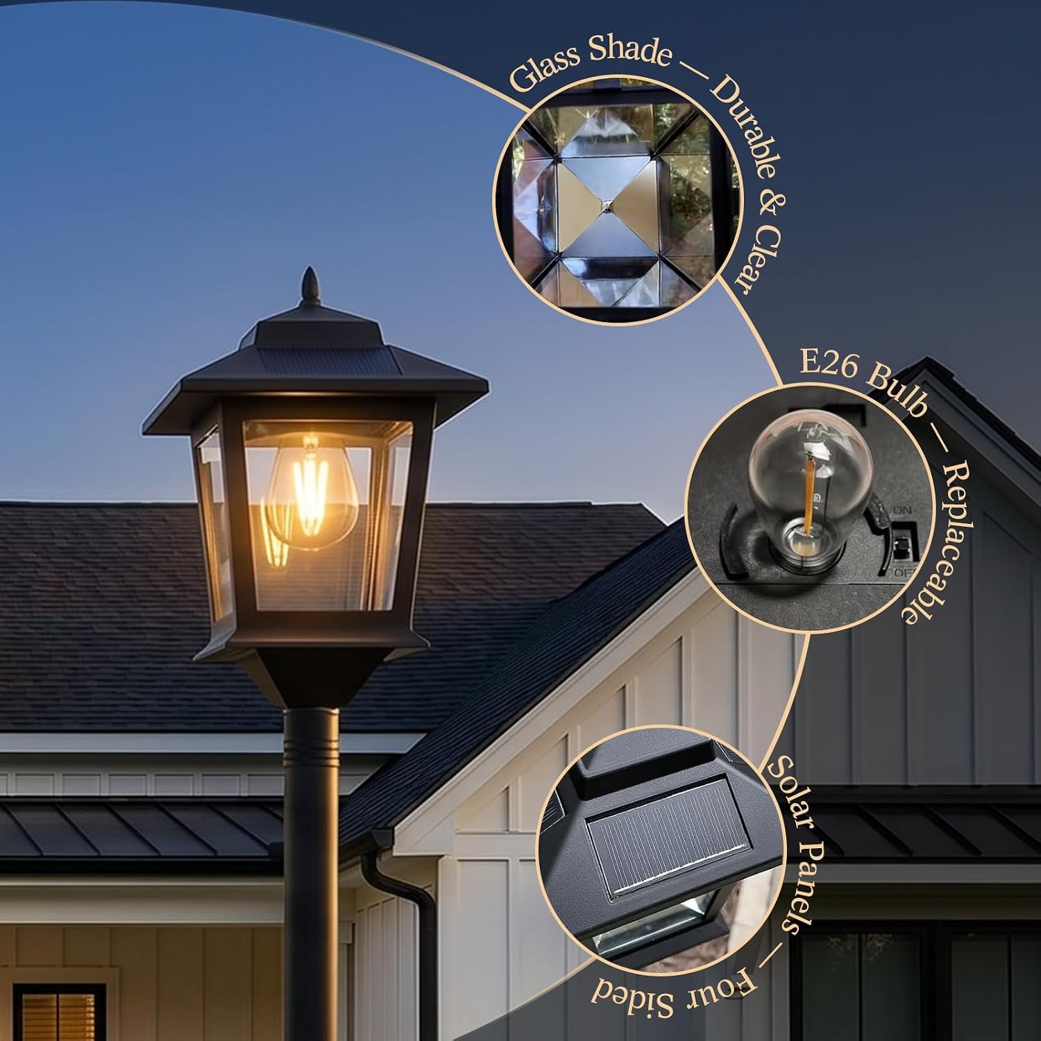 PASAMIC Solar Lamp Post Lights 2 Pack: image 6