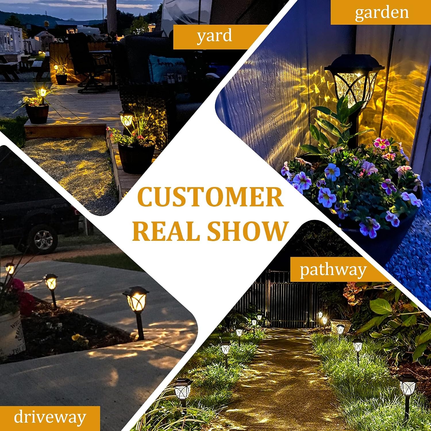 Solar Pathway Lights 6 Pack, Warm White LED Garden Path Lights: image 2