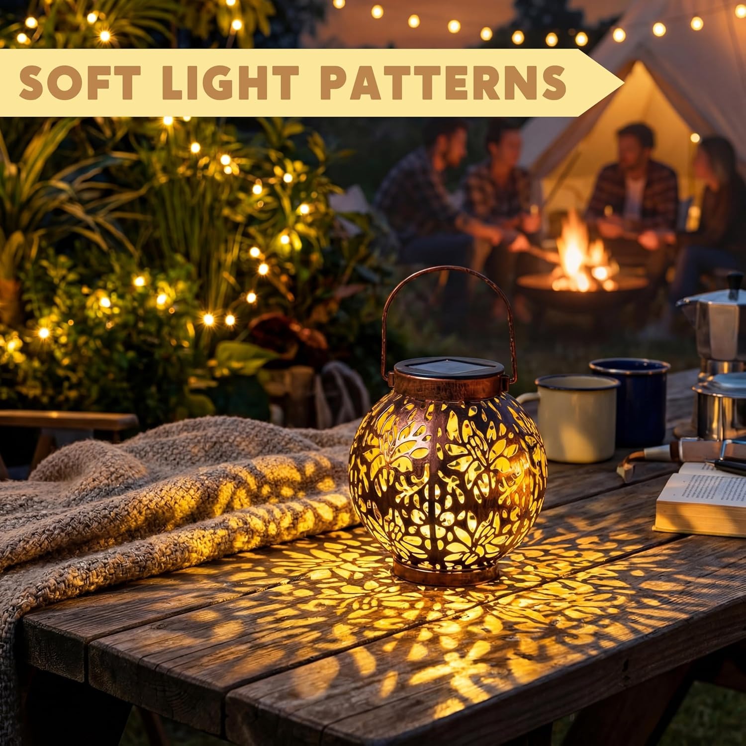 Joiedomi Flower Pattern Solar Lanterns 2 Pack: image 5