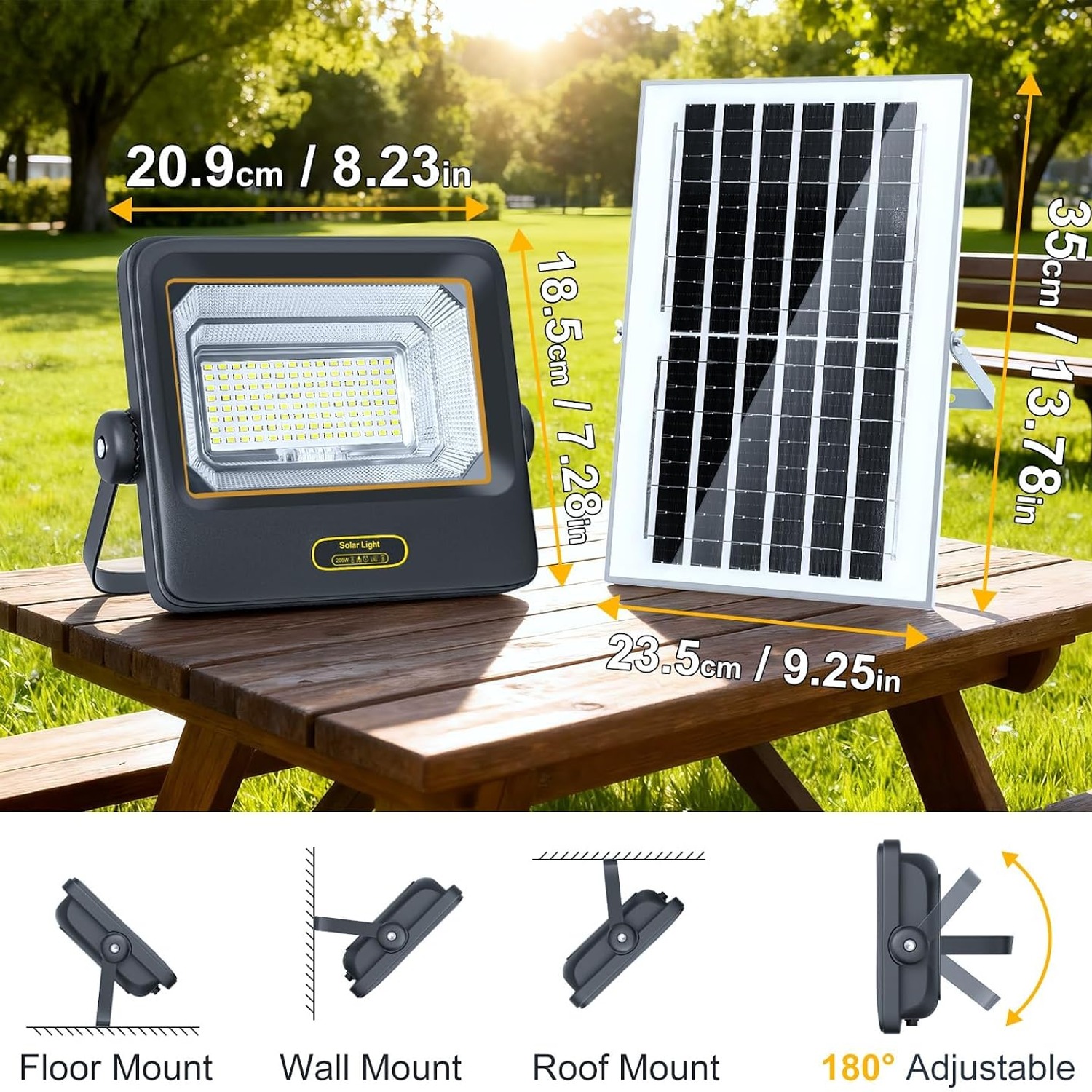 BOSITE Solar Flood Light with Remote: image 7
