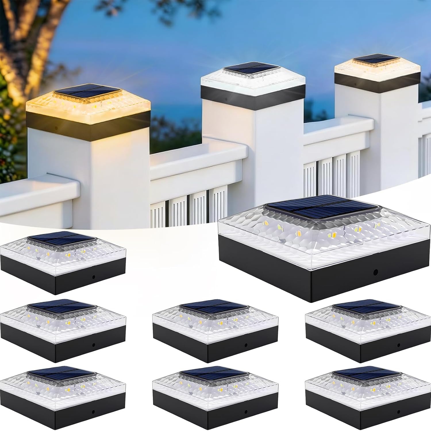 ROMANJOY Solar Post Cap Lights 2 Pack: image 2
